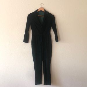 Dark Green Velvet Jumpsuit